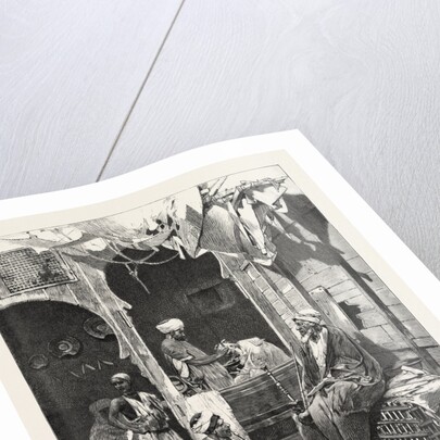 A Barber's Shop at Cairo: Discussing the Situation, Egypt by Anonymous