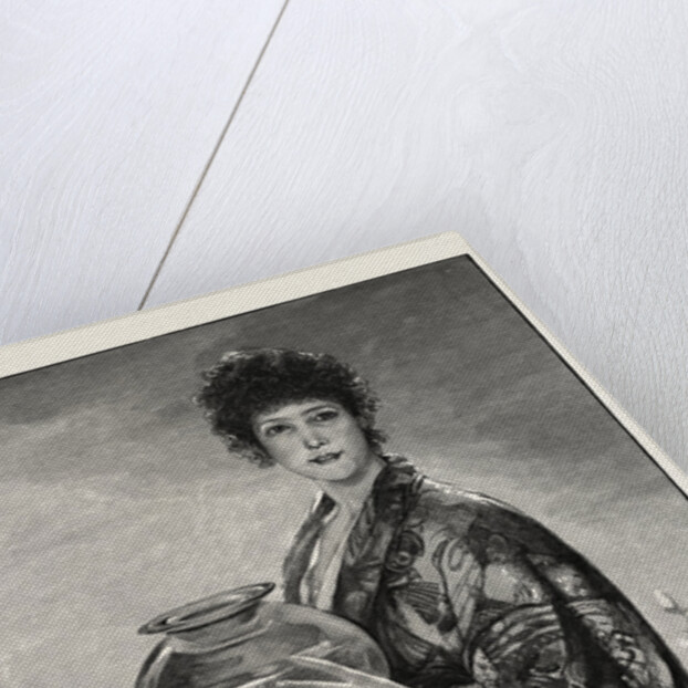 A Woman Holding a Fishbowl Containing Gold Fish by Anonymous