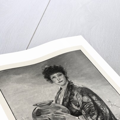 A Woman Holding a Fishbowl Containing Gold Fish by Anonymous