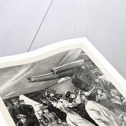 A Visit of the Channel Squadron to Cadiz: Two Spanish Ladies Dancing the Sevillana at an at Home on Board Ship, Spain by Anonymous