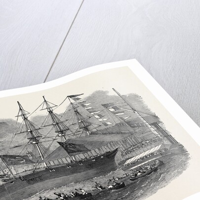 Launch of a War-Steamer at Limehouse Dockyard. by Anonymous