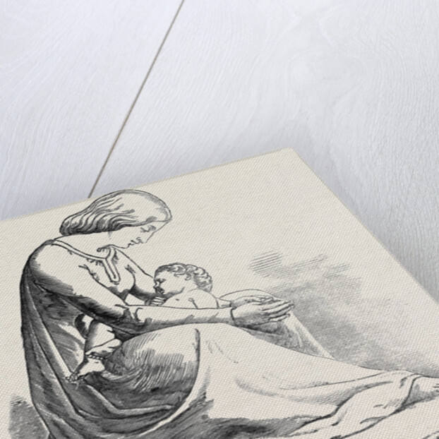 The Mother's Prayer. (Sculpture), Exhibition of the Royal Academy by Anonymous