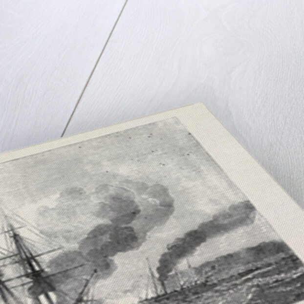 H.M.S. Exmouth and Blenheim Covering Gun Boats During an Attack on the Forts at the Mouth of the Narva by Anonymous