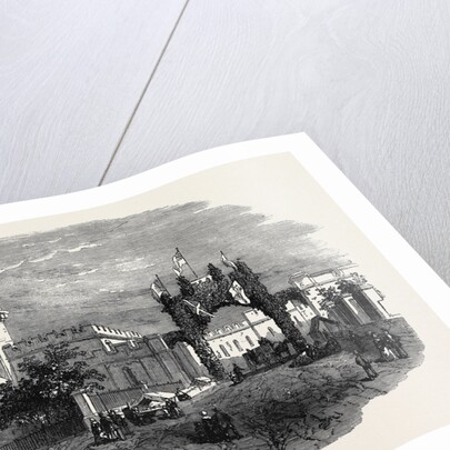 Meeting of the Royal Agricultural Society of England, at Carlisle: The Court Houses, Carlisle, and Triumphal Arch, August 11, 1855 by Anonymous