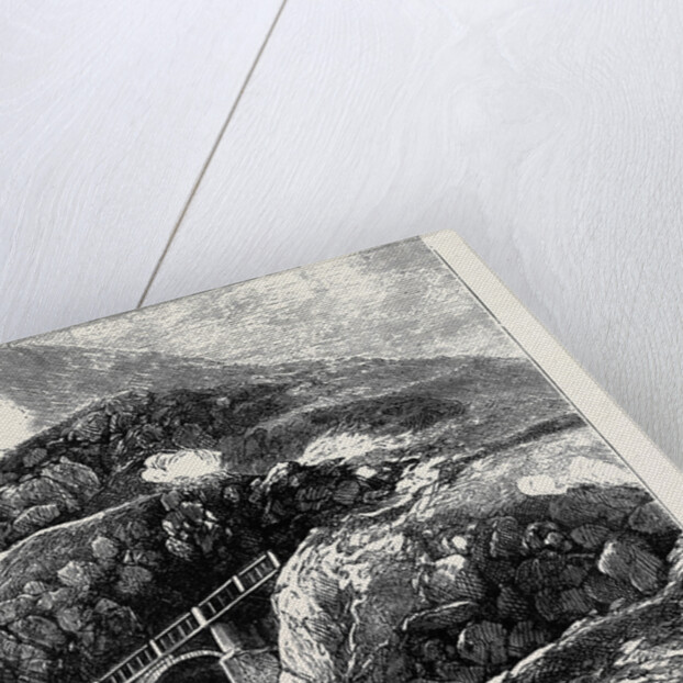 Newly Constructed Bridge in the Interior of Great Crater, Vulcano, for Descent of Muleteers by Anonymous