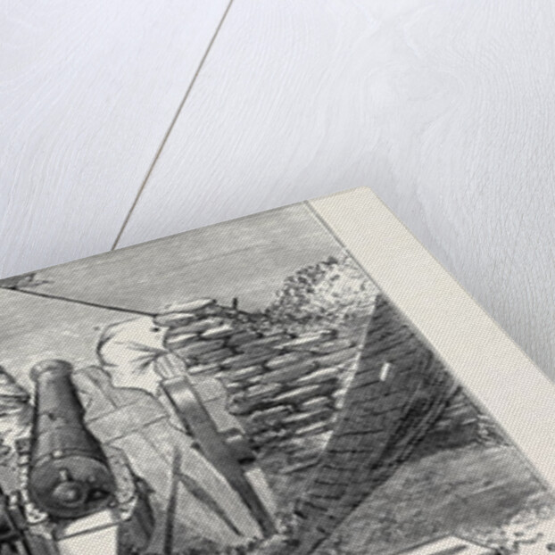 A 64 Pounder Gun in Position to Fire at the Battery of Defence by Anonymous