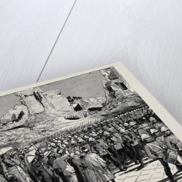 The Scots Guards Marching Through the Grand Square, Alexandria, on Their Way to the Front by Anonymous