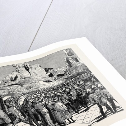 The Scots Guards Marching Through the Grand Square, Alexandria, on Their Way to the Front by Anonymous