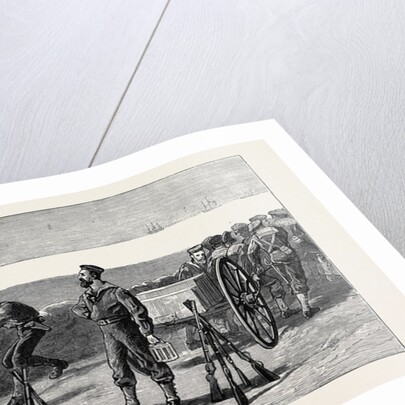 Placing a Gatling Gun in Fort Royal, Port Said, to Command the Approach from the Arab Town by Anonymous