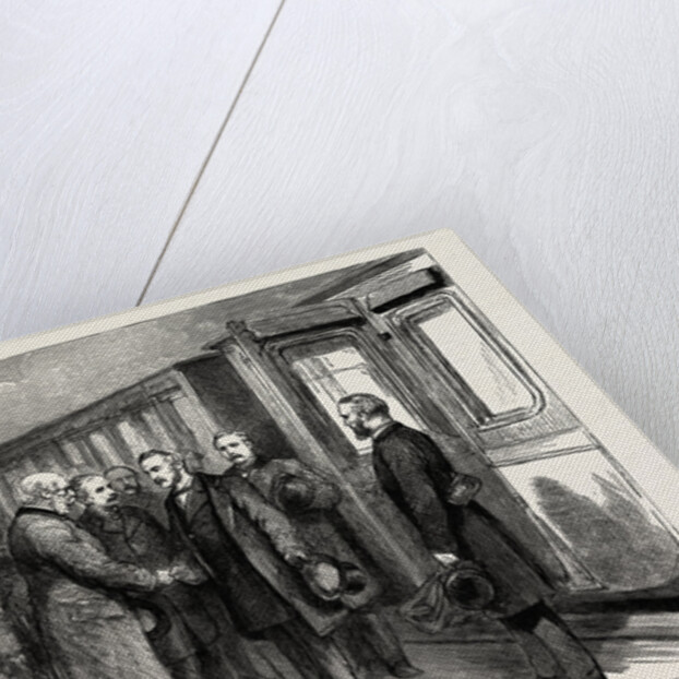 The Mission to the Soudan Goodbye at Charing Cross Station London. In the Foreground: Duke of Cambridge General Gordon Lord Wolseley and Colonel Stewart by Anonymous