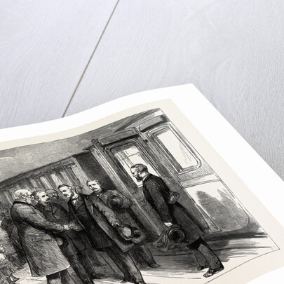 The Mission to the Soudan Goodbye at Charing Cross Station London. In the Foreground: Duke of Cambridge General Gordon Lord Wolseley and Colonel Stewart by Anonymous