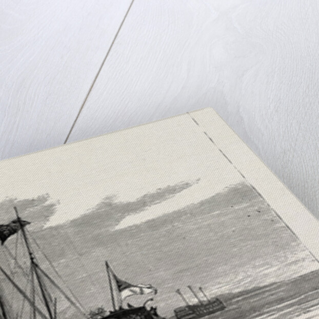 The Late Duke of Albany: The Royal Yachts Osborne and Alberta and the Admiralty Yacht Enchantress Being Draped in Black in Portsmouth Harbour the Evening Before Their Departure for Cherbourg by Anonymous