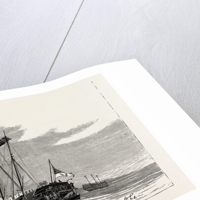 The Late Duke of Albany: The Royal Yachts Osborne and Alberta and the Admiralty Yacht Enchantress Being Draped in Black in Portsmouth Harbour the Evening Before Their Departure for Cherbourg by Anonymous