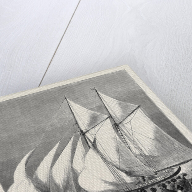 The Sappho Rounding the Vectis, and Setting Her Balloon-Canvas, 1870 by Anonymous