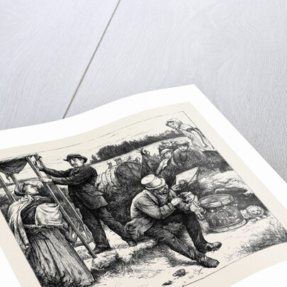 On the Road to the Derby, the Punch and Judy Man, 1870 by Anonymous