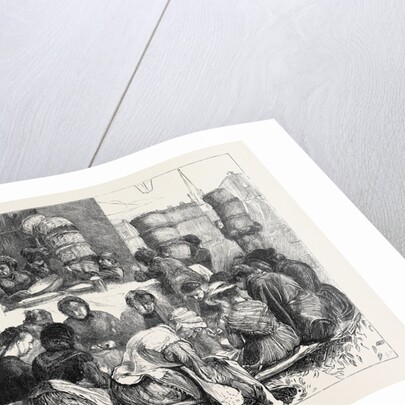 Early Morning in Covent Garden Market, Shelling Peas, London, 1870 by Anonymous