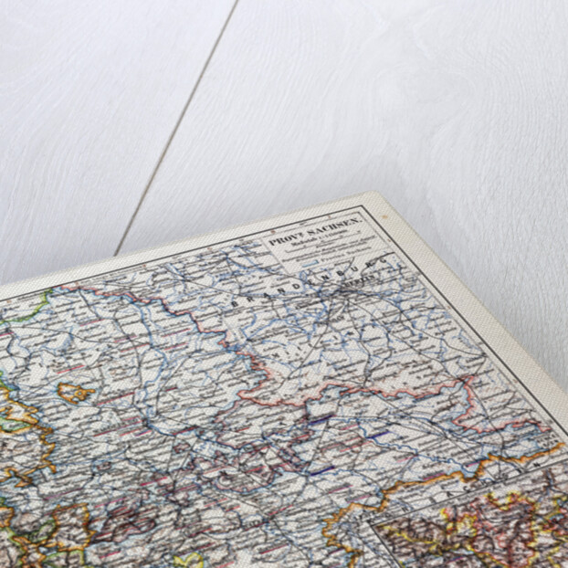 Map of Sachsen-Anhalt Sachsen Saxony Germany 1899 by Anonymous