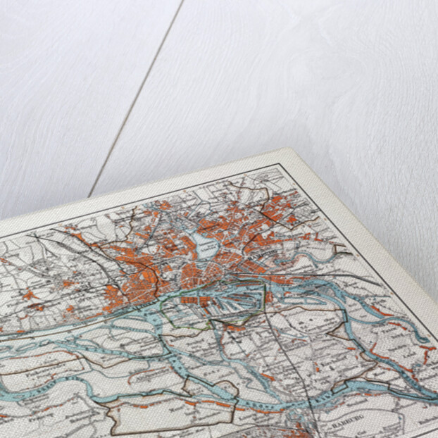 Map of Hamburg and the Surrounding Area Germany 1899 by Anonymous
