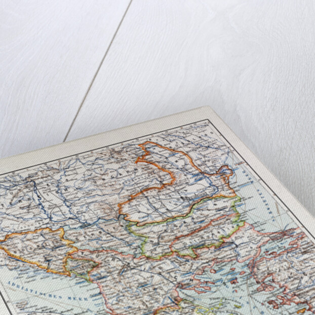 Map of Austria-Hungary Greece Serbia Bosnia and Herzegovina Romania Bulgaria Macedonia Montenegro and Crete Albania Bulgaria 1899 by Anonymous