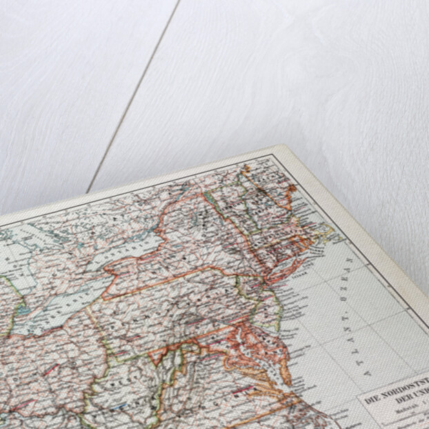 Map of the North East of the United States of America 1899 by Anonymous