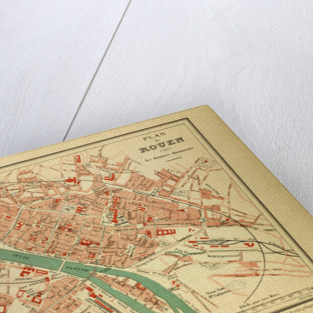 Map of Rouen France by Anonymous