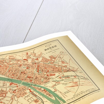 Map of Rouen France by Anonymous