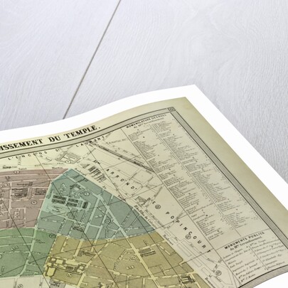 Map of the 3rd Arrondissement Du Temple Paris France by Anonymous
