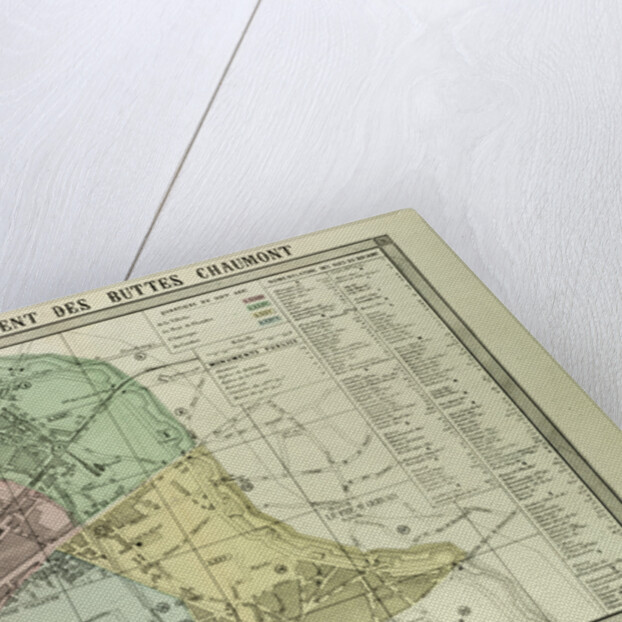 Map of 19th Arrondissement Des Buttes Chaumont Paris France by Anonymous