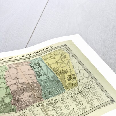 Map of 18th Arrondissement De La Butte-Montmartre Paris France by Anonymous