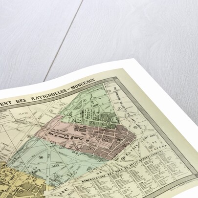 Map of the 17th Arrondissement Des Batignolles-Monceaux Paris France by Anonymous