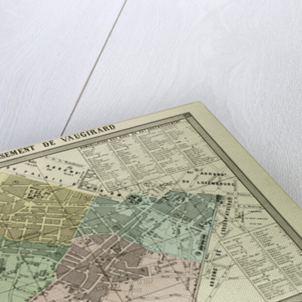 Map of the 15th Arrondissement De Vaugirard Paris France by Anonymous