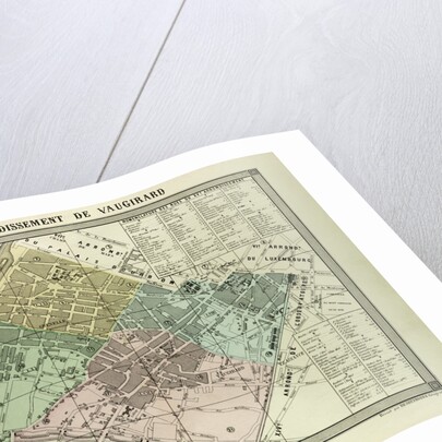 Map of the 15th Arrondissement De Vaugirard Paris France by Anonymous