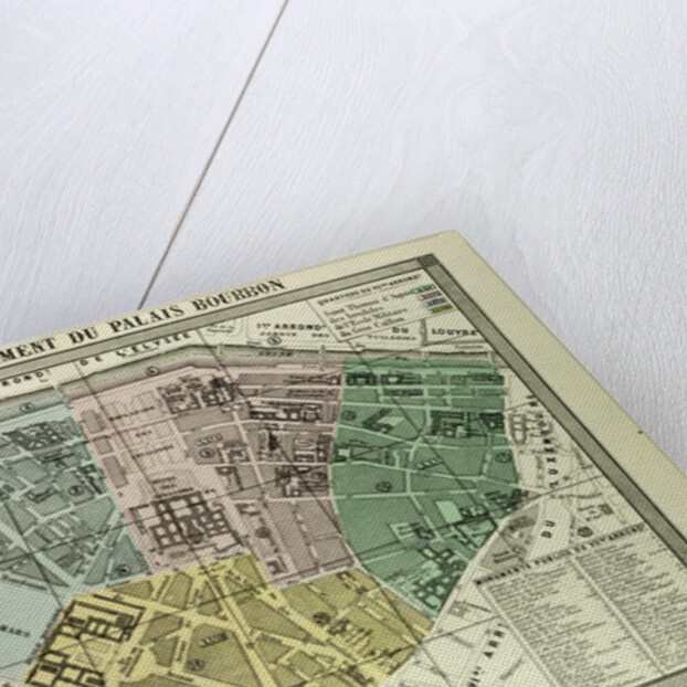 Map of the 7th Arrondissement Du Palais Bourbon Paris France by Anonymous
