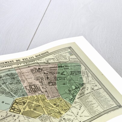 Map of the 7th Arrondissement Du Palais Bourbon Paris France by Anonymous
