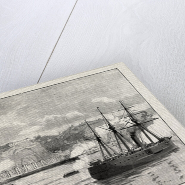 The Civil War in Chile Hostilities at Valparaiso: Exchange of Shots Between Shore Batteries and Chilian Ironclad Blanco Encalada 1891 by Anonymous