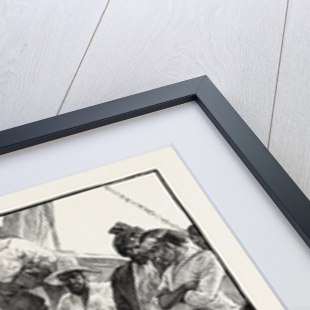 While He Addressed the Boatmen the Others Stood Doggedly Looking on by Anonymous