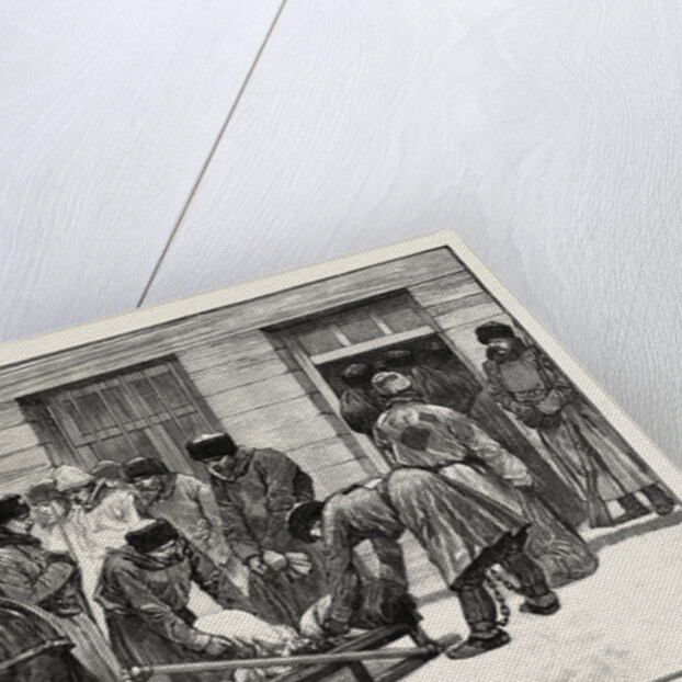 Sketches in Siberia Courtyard of the Prison for Criminals at Krasnoiarsk: Prisoners on Their Arrival at Krasnoiarsk Unloading Sledges by Anonymous