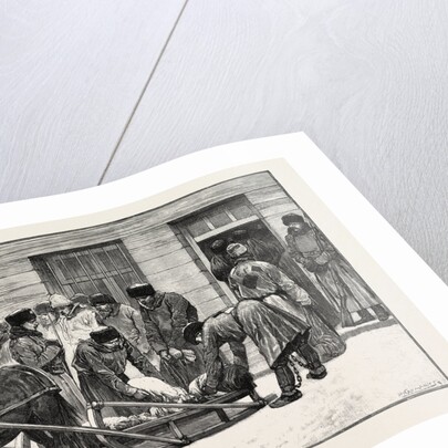 Sketches in Siberia Courtyard of the Prison for Criminals at Krasnoiarsk: Prisoners on Their Arrival at Krasnoiarsk Unloading Sledges by Anonymous