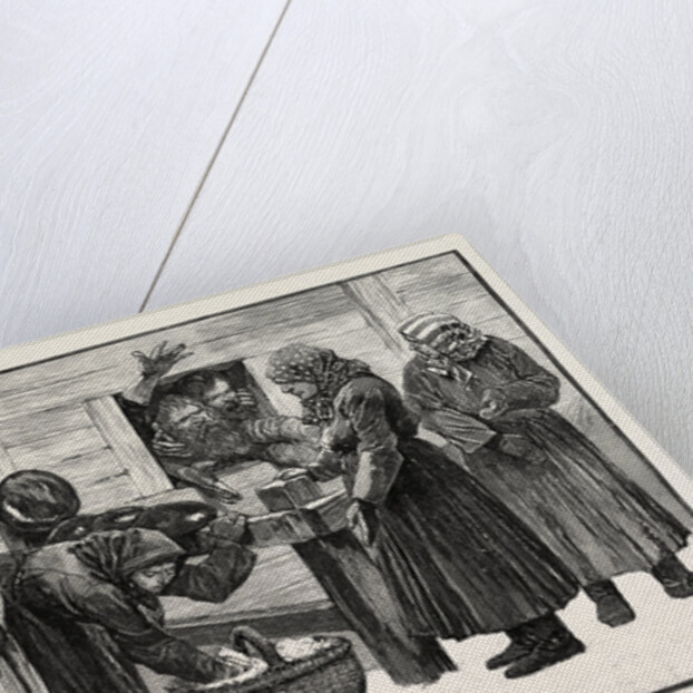 Sketches in Siberia Courtyard of the Prison for Criminals at Krasnoiarsk: Peasant Women Selling Bread Tea and Sugar to Prisoners. by Anonymous