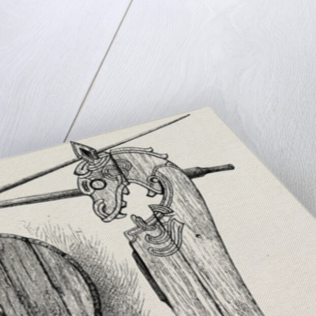 The Viking's Ship: The Rudder, Oars, a Shield and One of the Tilt-Heads by Anonymous
