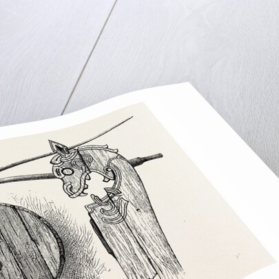 The Viking's Ship: The Rudder, Oars, a Shield and One of the Tilt-Heads by Anonymous