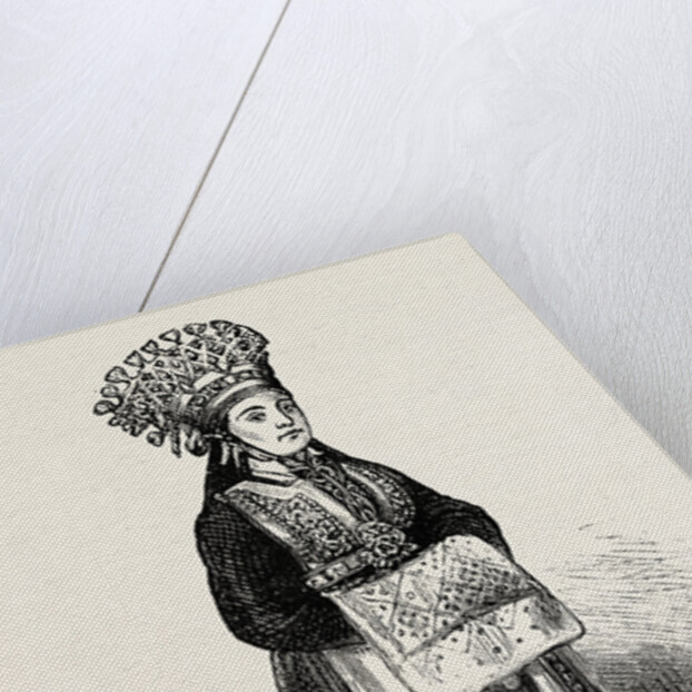 A Norwegian Bride Wearing Her Crown by Anonymous