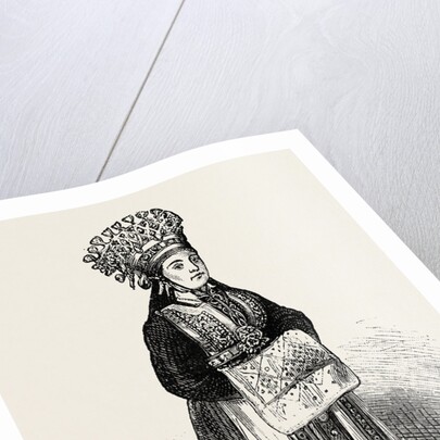 A Norwegian Bride Wearing Her Crown by Anonymous