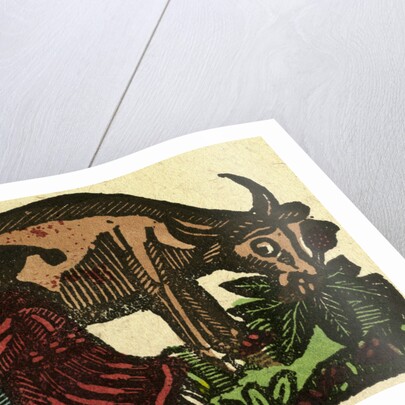 Illustration of English Tales Folk Tales and Ballads. A Person Milking a Cow by Anonymous