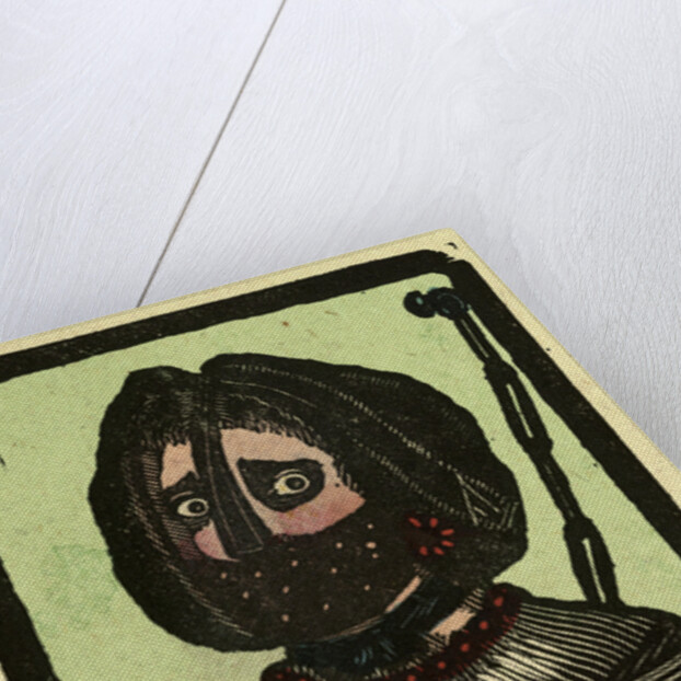 Illustration of English Tales Folk Tales and Ballads. A Frightened Woman Wearing a Mask by Anonymous