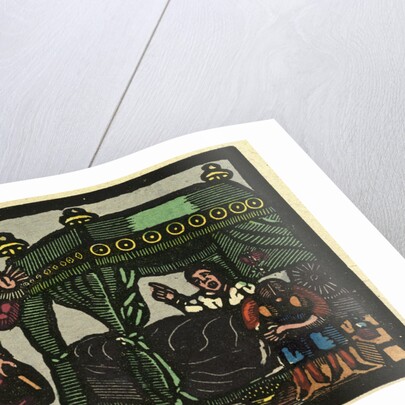 Illustration of English Tales Folk Tales and Ballads. A Man in Tears Being Addressed by a Woman from a Canopied Bed by Anonymous