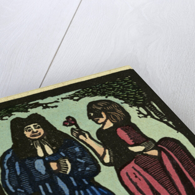 Illustration of English Tales Folk Tales and Ballads. A Woman Giving a Flower to a Man by Anonymous