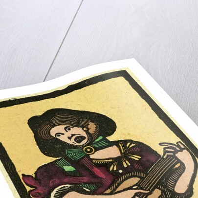 Illustration of English Tales Folk Tales and Ballads. A Woman Playing a Musical Instrument by Anonymous