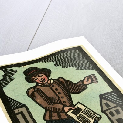 Illustration of English Tales Folk Tales and Ballads. A Man Showing a Piece of Paper by Anonymous