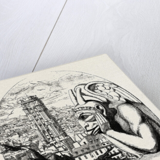 Le Stryge, the Grotesque at the Paris Notre Dame Cathedral, France by Anonymous